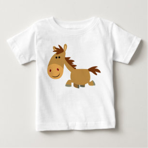T-shirt Pour Bébé Joli Cheval de Cartoon Douce T-shirt bébé