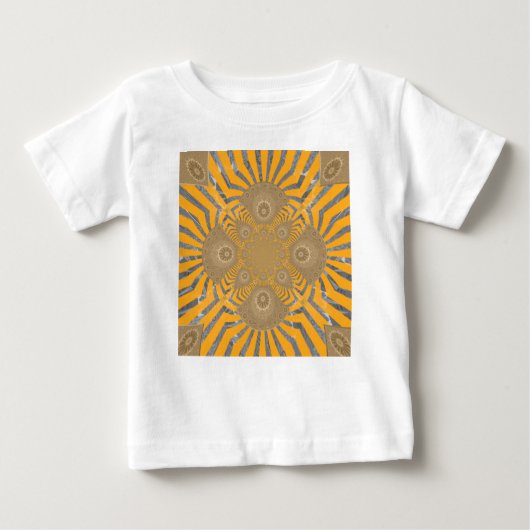 T-shirt Pour Bébé Joli chevron jaune rond africain Design d'art (Devant)