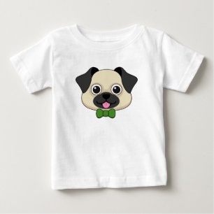 T-shirt Pour Bébé Joli chien Carlin avec Papillon