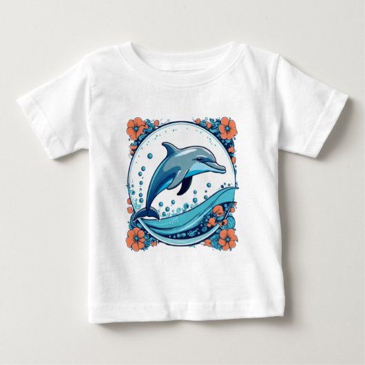 T-shirt Pour Bébé Joli dauphin (Devant)