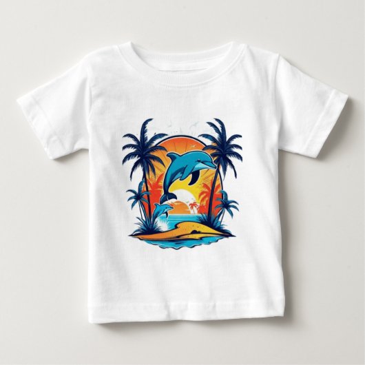 T-shirt Pour Bébé Joli dauphin (Devant)