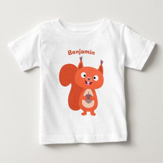 T-shirt Pour Bébé Joli dessin animé d'écureuil roux (Devant)