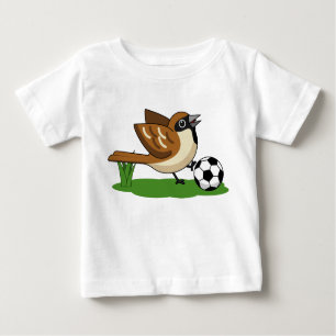 T-shirt Pour Bébé Joli Dessin De Caricature Sparrow Jouer Au Footbal