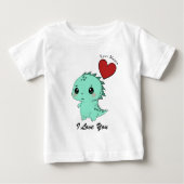 T-shirt Pour Bébé Joli Dinosaure Menthe (Devant)
