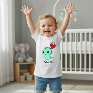 T-shirt Pour Bébé Joli Dinosaure Menthe