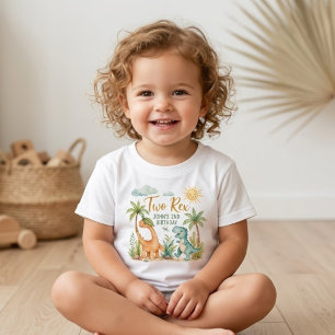 T-shirt Pour Bébé Joli dinosaure Rex aquarelle pour un 2e anniversai