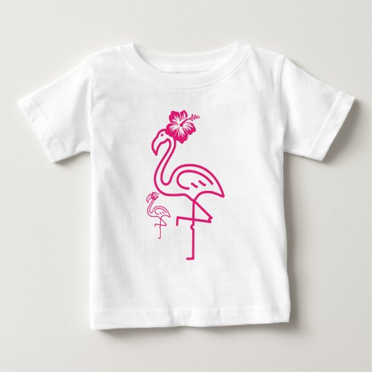 T-shirt Pour Bébé Joli Flamant rose pour filles d'été (Devant)