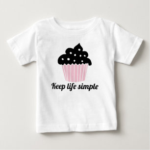 T-shirt Pour Bébé Joli Gâteau Rose Simple Tasse
