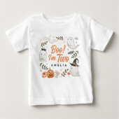 T-shirt Pour Bébé Joli Halloween Boo d'anniversaire ! Je suis T-shir (Devant)