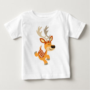 T-shirt Pour Bébé Joli jeu de dessin en jachère de cerf-en-jachère T