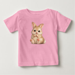 T-shirt Pour Bébé Joli Lapin Bébé Tee en Jersey Fin Cadeau pour Peti