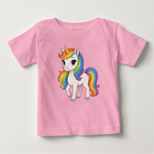 T-shirt Pour Bébé Joli licorne arc-en-ciel coloré