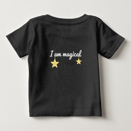 T-shirt Pour Bébé Joli licorne magique nom personnalisable (Dos)