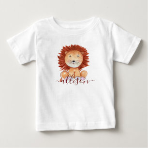 T-shirt Pour Bébé Joli lion dessiné à la main enfants personnalisés