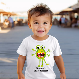 T-shirt Pour Bébé Joli Monstre Caricature Vert amusant pour les enfa