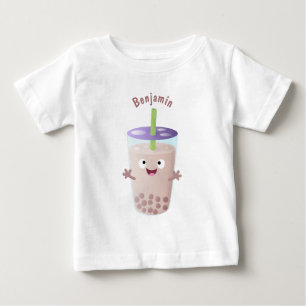 T-shirt Pour Bébé Joli personnage de dessin animé boba thé bulle