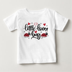 T-shirt Pour Bébé Joli petit amour bug art dactylographié filles T-S