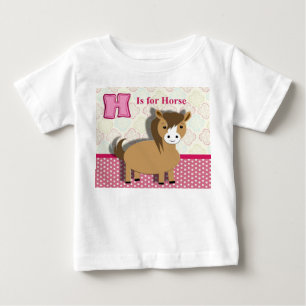 T-shirt Pour Bébé Joli Petit Cheval Enfants Alphabet Photo