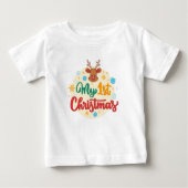 T-shirt Pour Bébé Joli petit garçon Noël (Devant)
