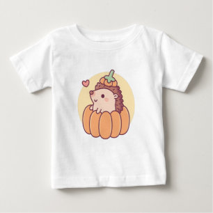 T-shirt Pour Bébé Joli Petit Hérisson Dans Citrouille Halloween Auto
