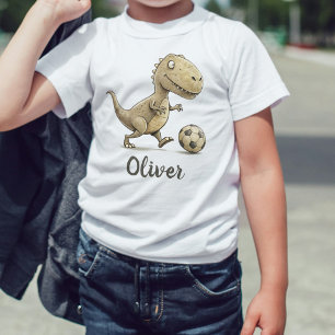 T-shirt Pour Bébé Joli petit Trex jouant au football