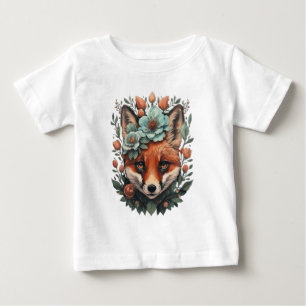 T-shirt Pour Bébé Joli renard floral
