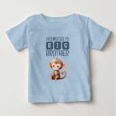 T-shirt Pour Bébé Joli singe grand frère bleu (Devant)