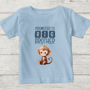 T-shirt Pour Bébé Joli singe grand frère bleu