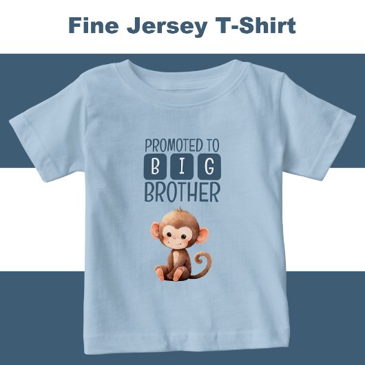 T-shirt Pour Bébé Joli singe grand frère bleu