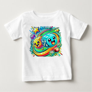 T-shirt Pour Bébé Joli T-Shirt Bébé Dés Chanceux – Kawaii Coloré