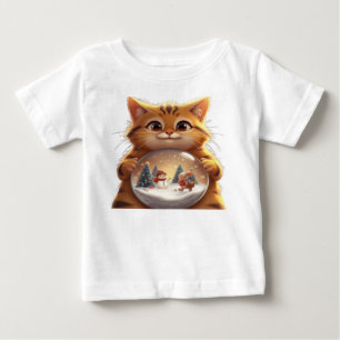 T-shirt Pour Bébé Joli T-Shirt Bébé Flocon de Neige Chat de Noël