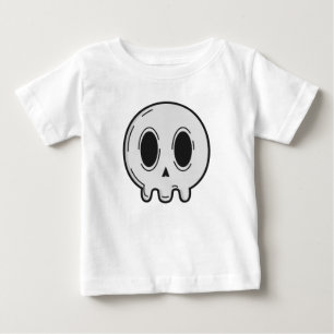 T-shirt Pour Bébé Joli T-Shirt Bébé Graphique Crâne Kawaii Minimalis