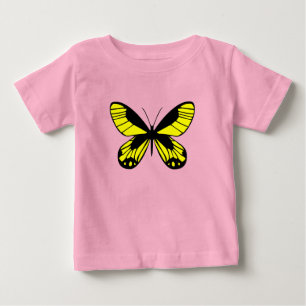 T-shirt Pour Bébé Joli T-Shirt Bébé Rose Papillon Jaune Graphique