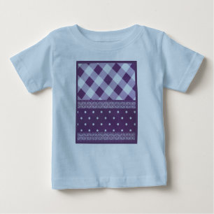 T-shirt Pour Bébé Joli violet à damiers Damask Motif sans joint