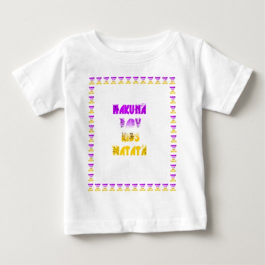 T-shirt Pour Bébé Joli violet et jaune Hakuna Matata bébé enfants (Devant)