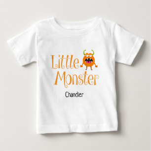 T-shirt Pour Bébé Jolie Bande d'Halloween ou traiter Nom du petit mo