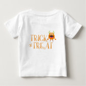 T-shirt Pour Bébé Jolie Bande d'Halloween ou traiter Nom du petit mo (Dos)