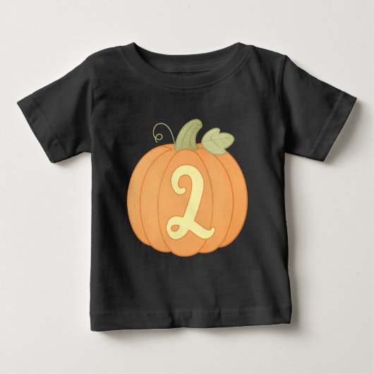 T-shirt Pour Bébé Jolie Citrouille 2e chemise d'anniversaire | Autom (Devant)