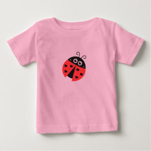 T-shirt Pour Bébé Jolie coccinelle avec des coeurs noirs à la place