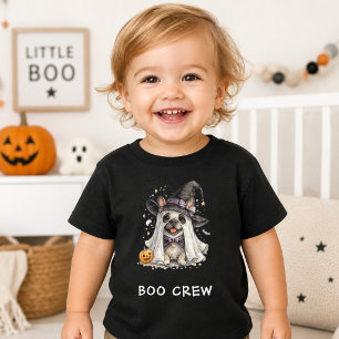 T-shirt Pour Bébé Jolie équipe de sorcière d'Halloween de Bouledogue