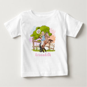 T-shirt Pour Bébé Jolie ferme Blond Girl Anniversaire