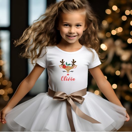 T-shirt Pour Bébé Jolie fille de rennes de Noël