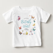 T-shirt Pour Bébé Jolie Fille Papillon 1er Anniversaire  (Devant)