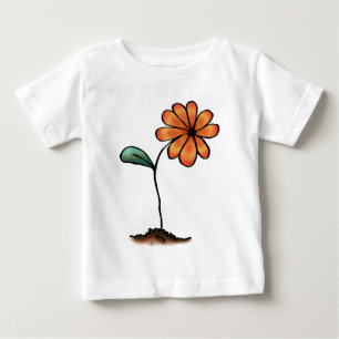 T-shirt Pour Bébé Jolie Fleur Orange