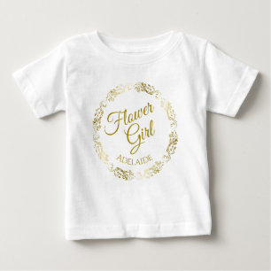 T-shirt Pour Bébé Jolie Flower Mariage Filigree or