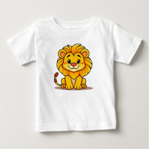 T-shirt Pour Bébé Jolie illustration de style cartoon d'un lion