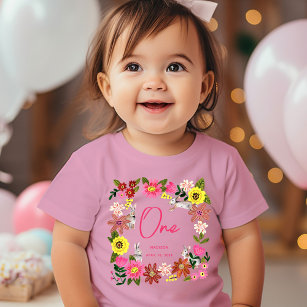 T-shirt Pour Bébé Jolie Lapin Rose Lapin Fille Anniversaire