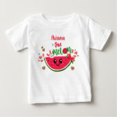 T-shirt Pour Bébé Jolie Pastèque Un Fruit Unique Anniversaire Fille  (Devant)