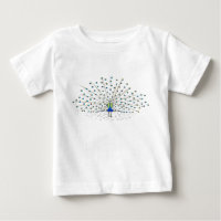 Jolie Peacock Bird Painting Shirts pour les enfant