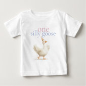 T-shirt Pour Bébé Jolie petite oie idiote premier anniversaire (Devant)